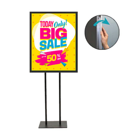 10x20 Double Pole Floor Stand Sign Holder | 1 1/4