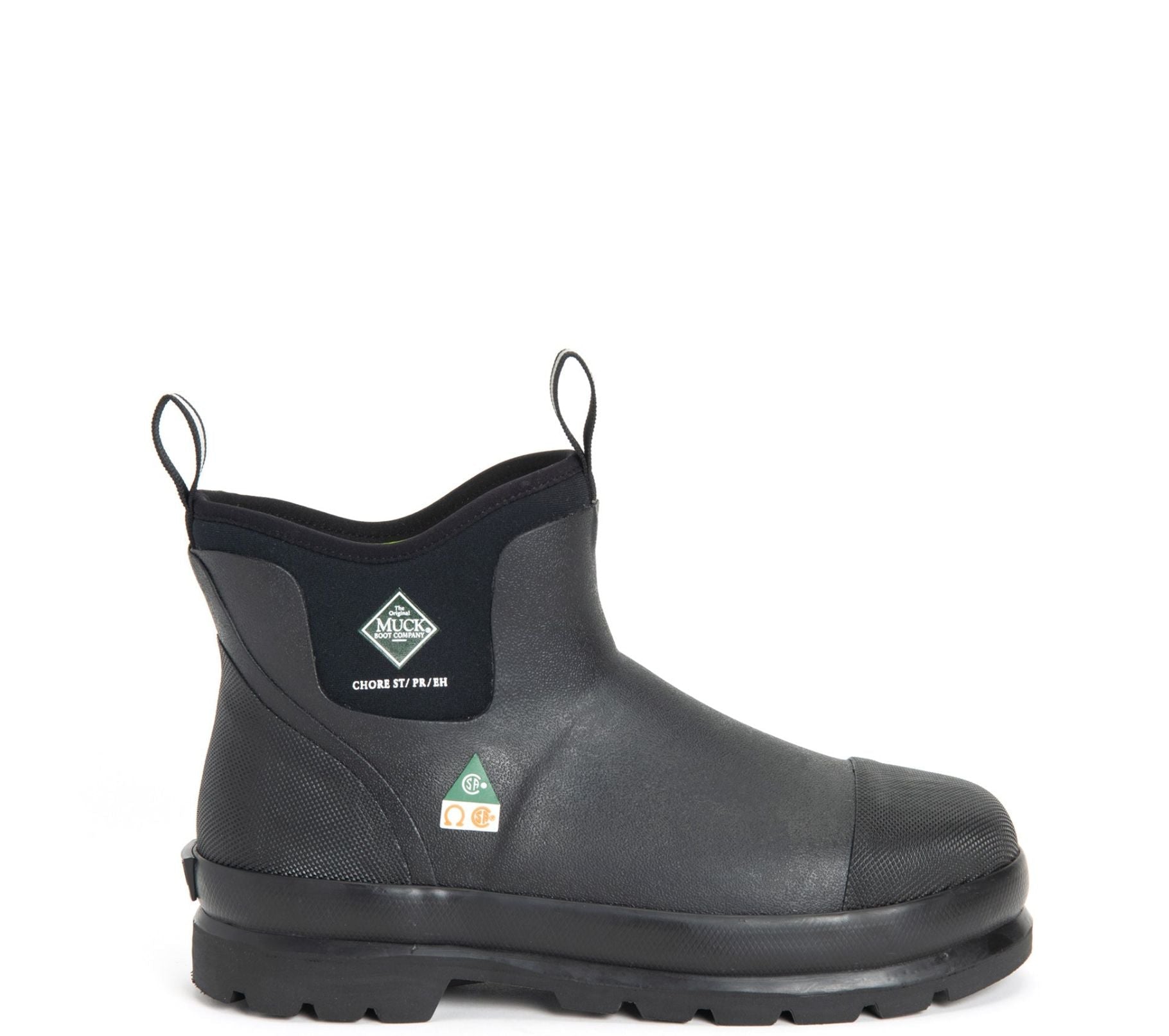 Muck Boot Men's Chore Classic Waterproof Steel Toe Chelsea Work Boots - Durable Rubber Footwear for Farming, Construction & Outdoor Work