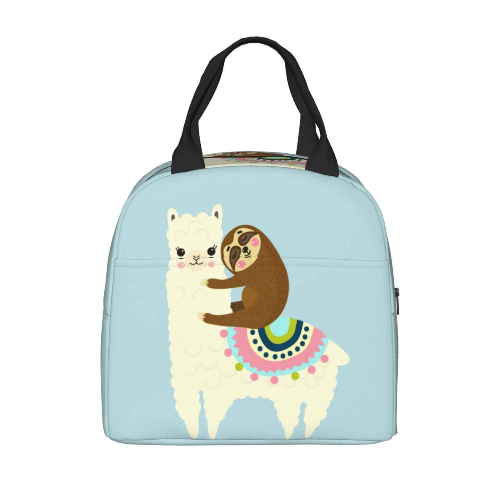 **Llama Sloth Insulated Lunch Box for Kids - Reusable Thermal Lunch Bag for Boys & Girls, Perfect for School, Camping, Hiking, Picnic, Beach & Travel - Keep Food Fresh & Cool All Day**