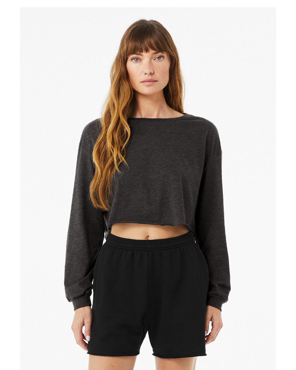 Bella + Canvas 6501B Women's Cropped Long Sleeve T-Shirt - Soft Cotton Tee for Casual Wear, Workout & Layering | Perfect for Everyday Outfits, Yoga & Street Style