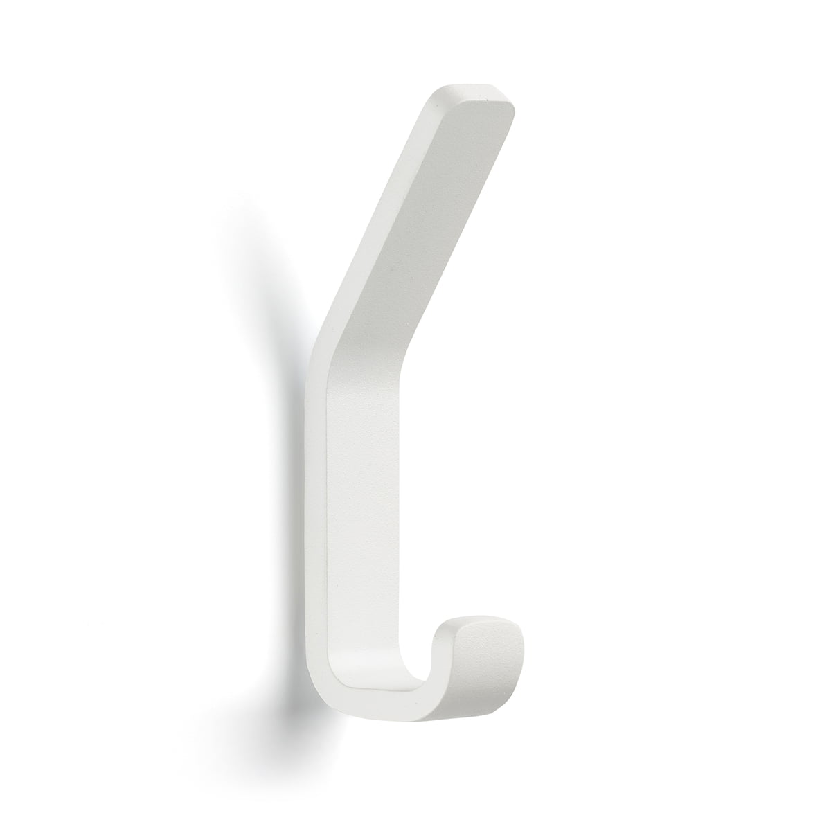 ZONE DENMARK Double Hook Rim Hanger - 12cm White Wall Hook for Kitchen, Bathroom & Entryway Organization