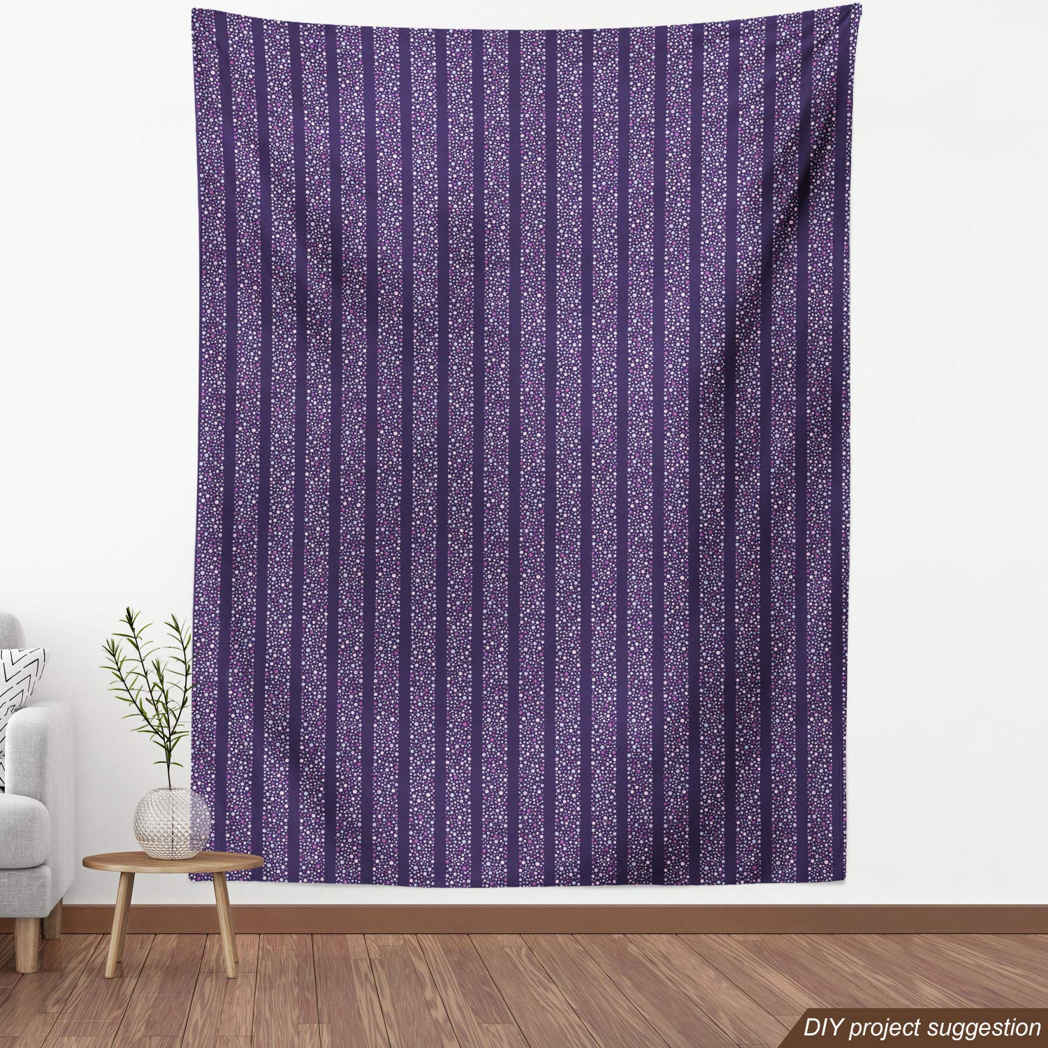 Ambesonne Abstract Fabric by The Yard - Violet Tone Bubbles Vertical Wide Bands - 10 Yards Quartz Mauve Upholstery Fabric for Sofa, Curtains & Home Decor - Perfect for DIY Projects & Interior Design