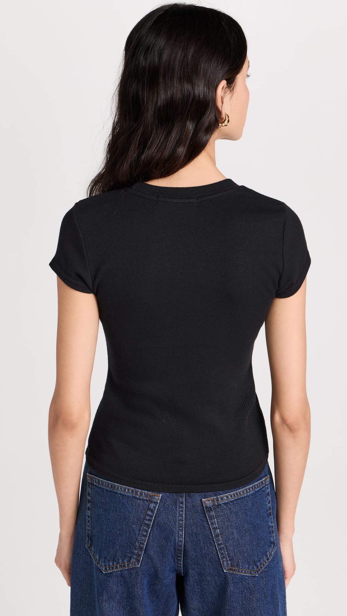 Perfect White Tee for Women - Jude Ribbed Baby Tee | Soft & Stretchy Casual Top for Everyday Wear, Layering & Outfits