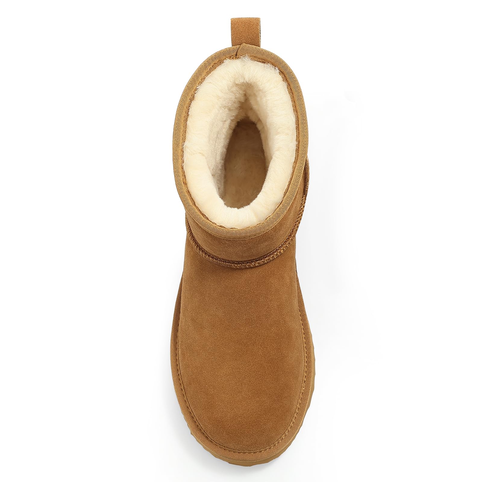 Litfun Women's Suede Mini Boots - Winter Warm Fuzzy Snow Boots with Fur Lining for Comfort | Perfect for Cold Weather, Snow Days & Casual Outfits