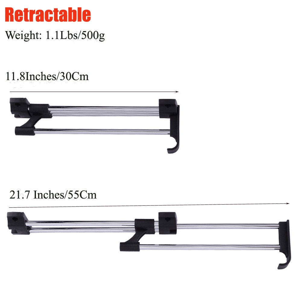 Heavy Duty Retractable Closet Pull Out Rod - 11.8 Inch Extendable Wardrobe Organizer for Clothes, Towels & Accessories | Space Saving Storage Solution for Bedroom, Bathroom & Closet Organization