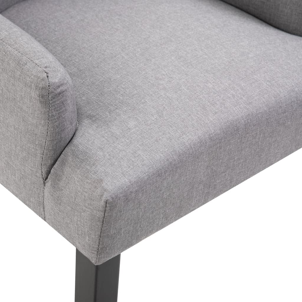Light Grey Fabric Dining Chairs with Armrests - Comfortable Kitchen & Dining Room Chairs for Home, Restaurant - Perfect for Family Meals, Entertaining Guests & Cozy Dining