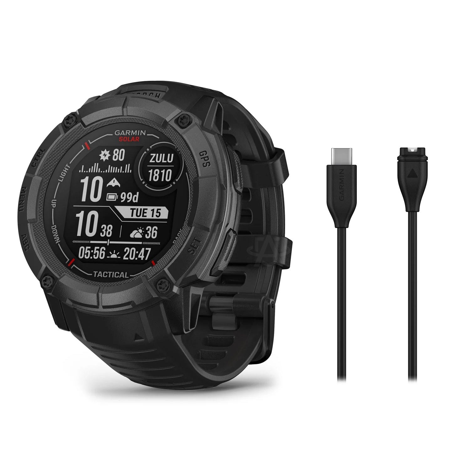 Garmin Instinct 2X Solar Tactical Smartwatch with Ballistic Calculator & NVG Compatibility - Rugged Outdoor GPS Watch for Hiking, Hunting & Military Use
