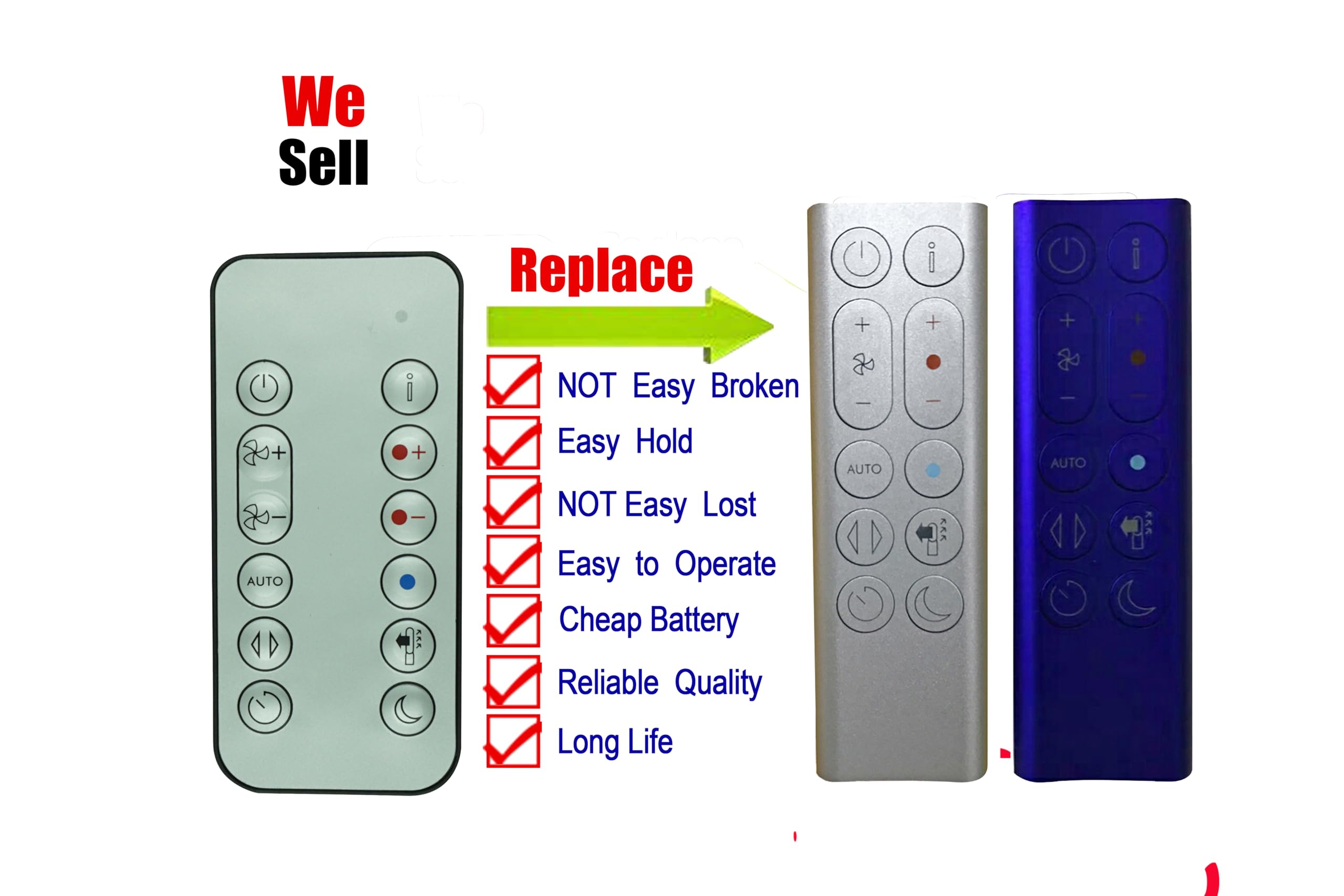 Dyson HP04 Pure Hot+Cool Replacement Remote Control - Compatible with Air Purifier, Heater & Fan - Perfect for Home, Office & Bedroom Use