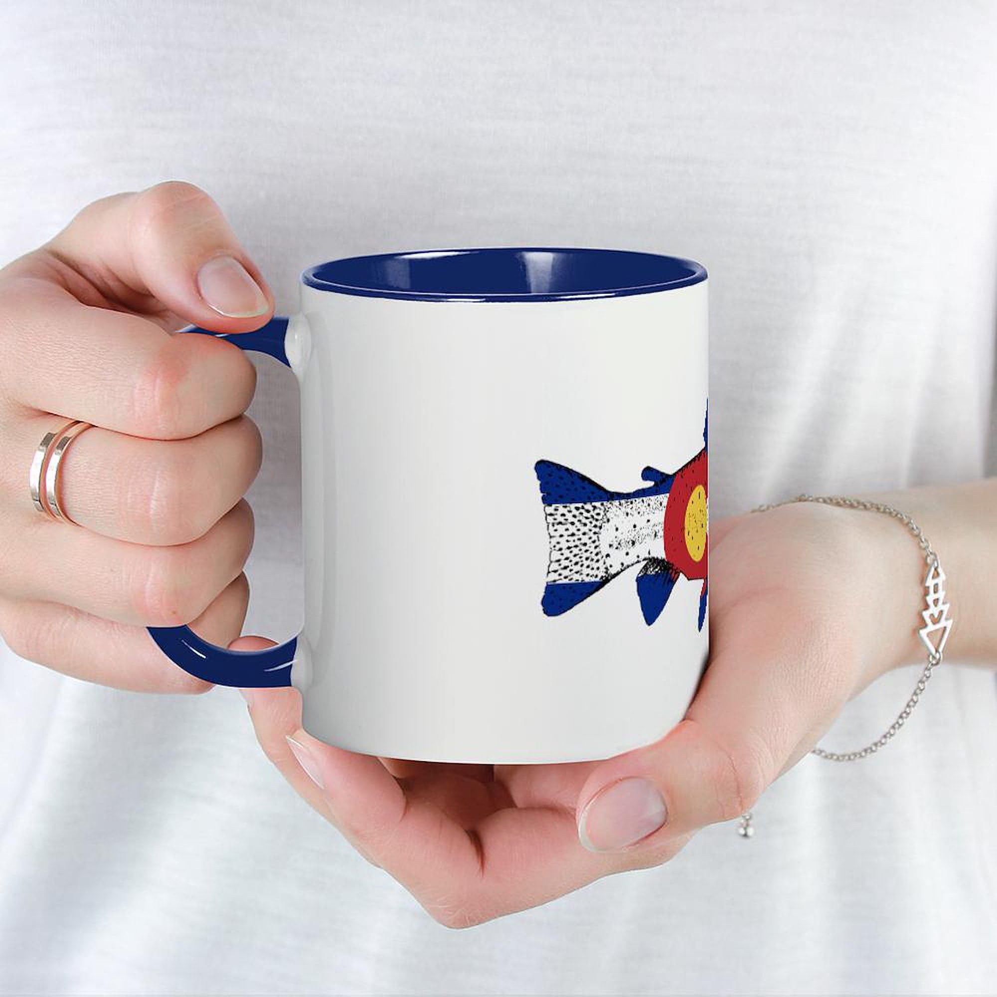 Colorado Fish Design 11 oz (325 ml) Ceramic Coffee Mug - Perfect for Home, Office & Camping Use