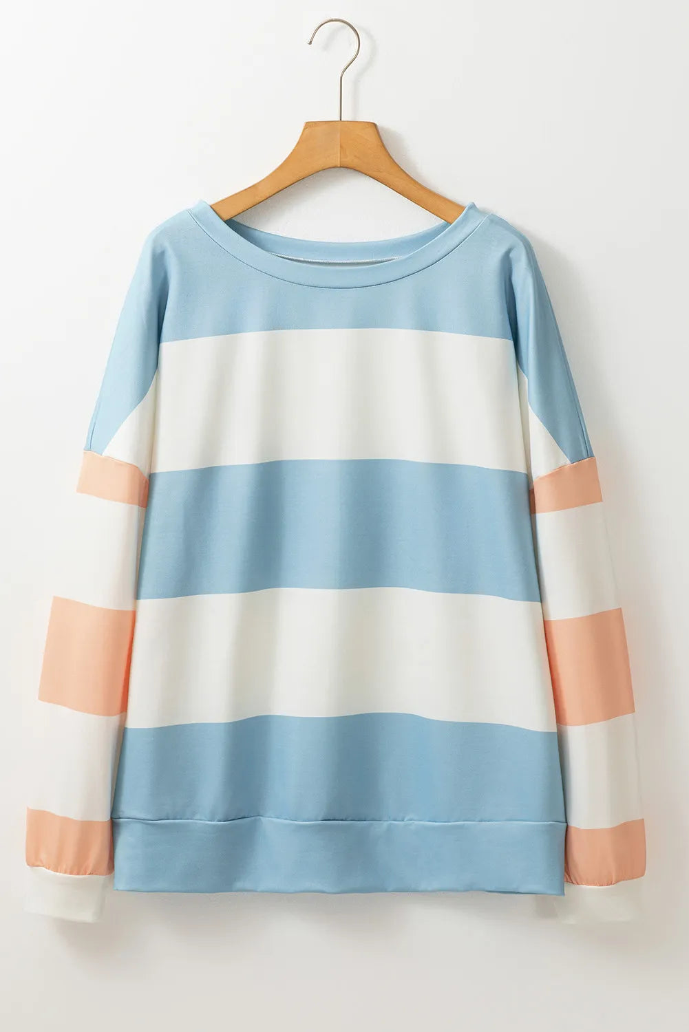 Women's Contrast Color Block Round Neck Long Sleeve T-Shirt - Casual Fashion Top for Everyday Wear, Work & Outfits