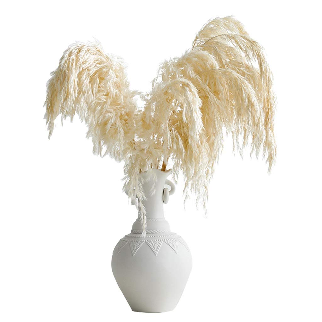 Nordic Modern Ceramic Vase for Pampas Grass & Flower Arrangement - Minimalist Home Decor for Living Room, TV Cabinet & Office Desk - Perfect for Farmhouse, Boho & Scandinavian Style Interior Design