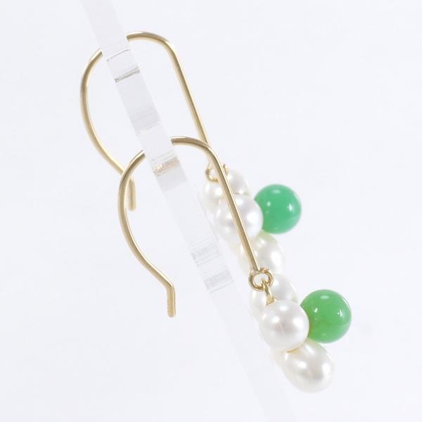 18K Yellow Gold Pearl Earrings with Natural Stones - Elegant Dangle Earrings for Women, Perfect for Weddings, Parties & Special Occasions