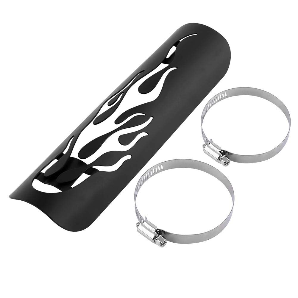 Universal Motorcycle Exhaust Heat Shield - Black for Muffler Protection