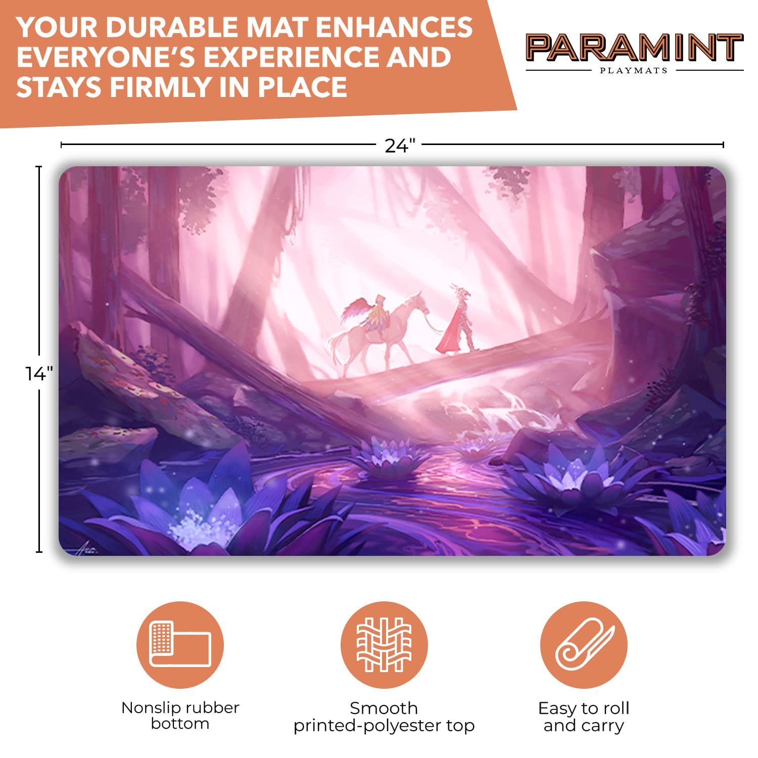 Lotus Quest Swamp Stitched MTG Playmat | Magic The Gathering & YuGiOh Game Mat | Premium TCG Accessories with Original Art | Perfect for Tournaments & Casual Play
