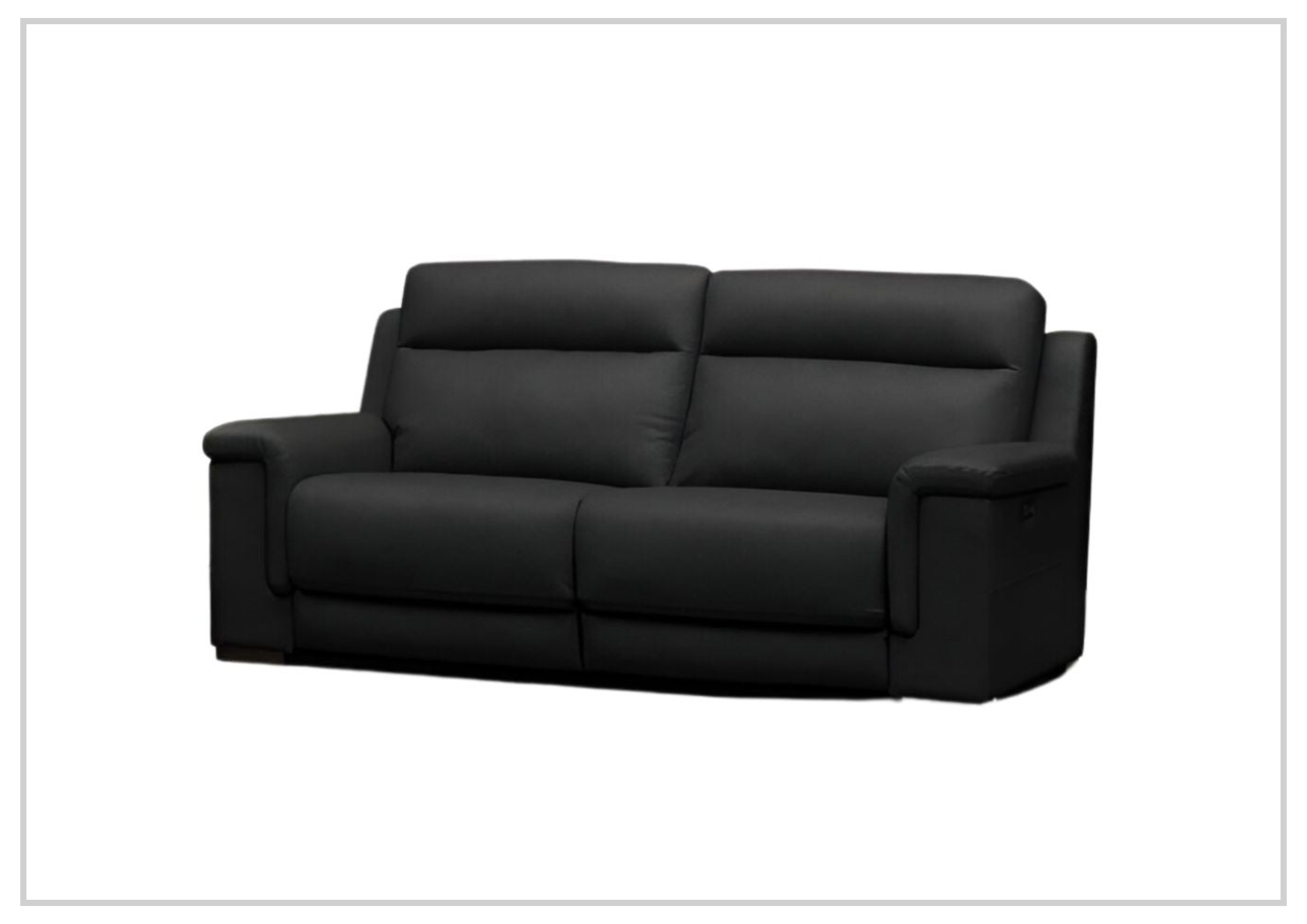 Klaussner Delano Black Power Recliner Sofa with USB Port - Modern Electric Reclining Sofa for Living Room, Home Theater & Relaxation