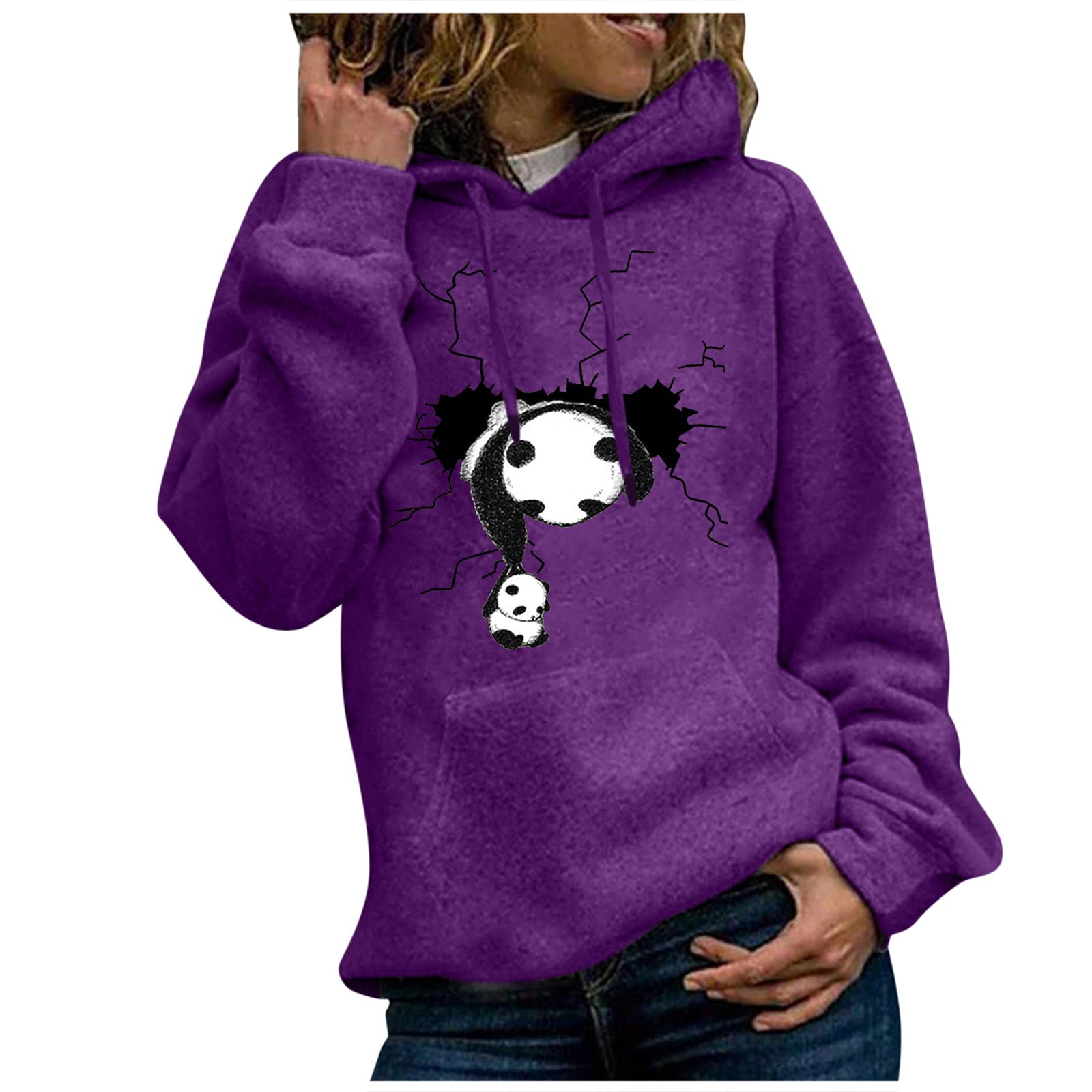 Stylish Women's Long Sleeve Animal Print Hooded Sweater with Pockets - Cozy Pullover Hoodie for Casual Wear | Perfect for Fall Outfits, Weekend Errands & Coffee Dates