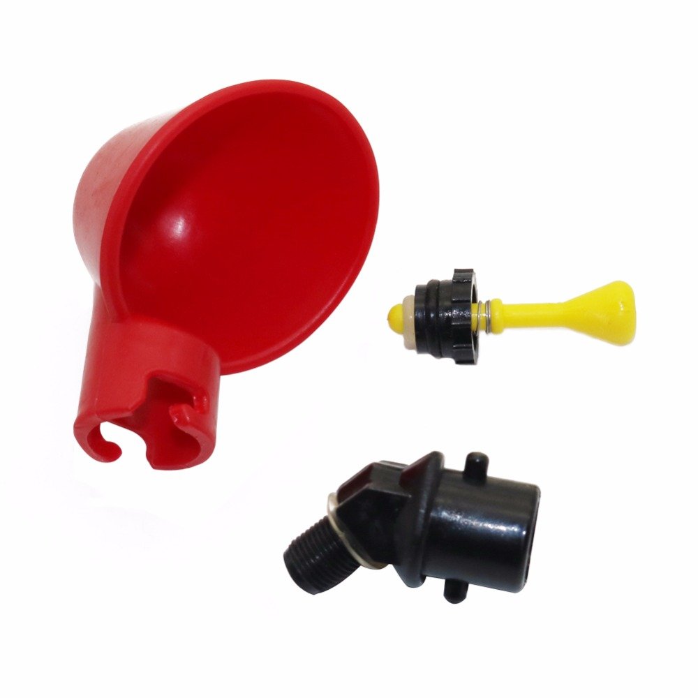 3Pcs Plastic Chicken Drinker Cups - Bird Water Feeder for Quail, Pigeon, Hen | Durable Red Poultry Water Bowls | Perfect for Coops, Cages & Backyard Farms