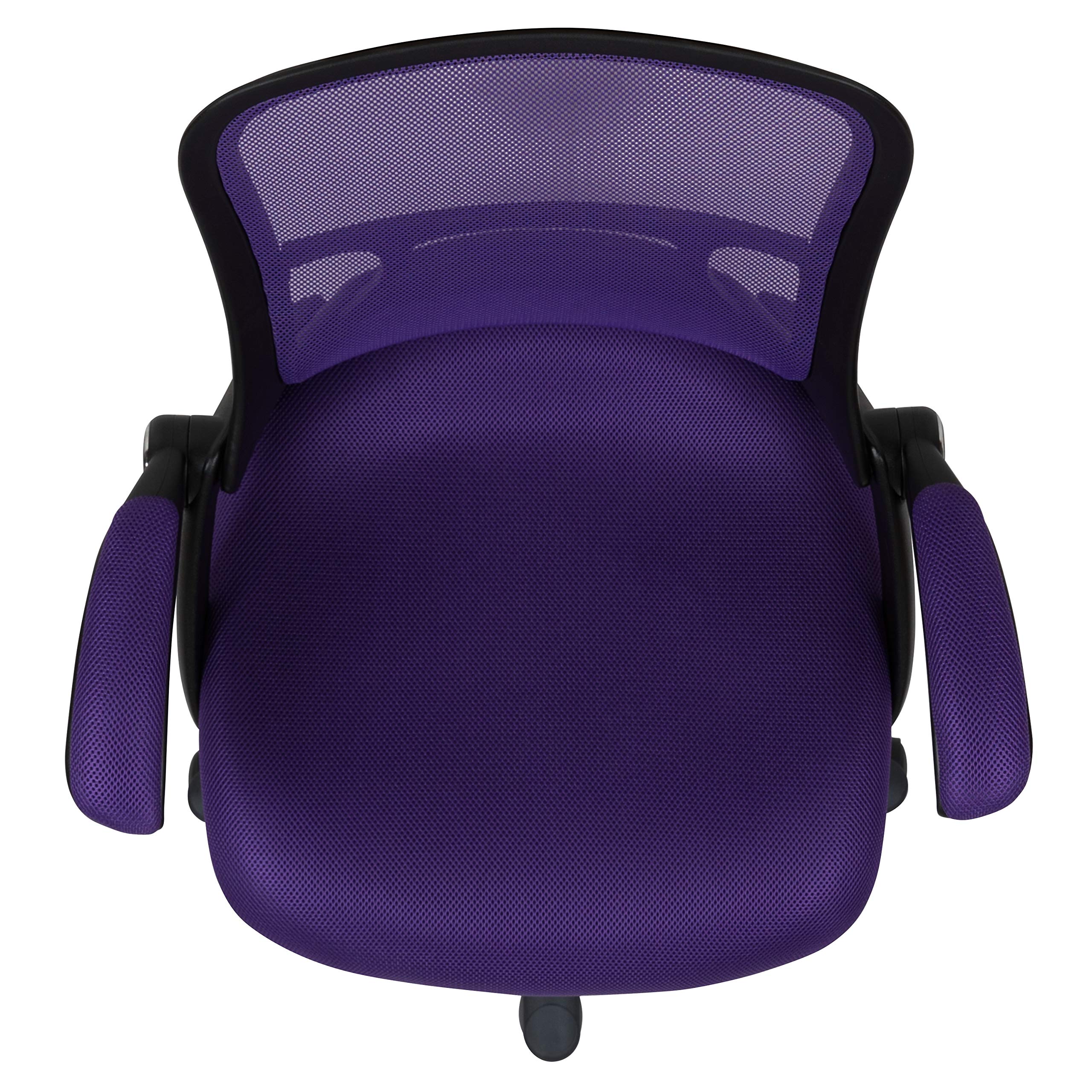 Ergonomic High Back Purple Mesh Office Chair with Black Frame & Flip-Up Arms - Perfect for Home Office, Gaming & Workspace Comfort