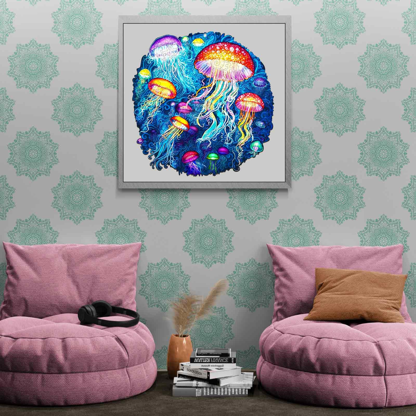 Premium Wooden Animal Puzzles for Adults - KAAYEE Wooden Jellyfish Puzzle with Gift Box - Challenging Brain Teaser for Relaxation & Stress Relief - Perfect for Home Decor, Gifts & Family Game Night