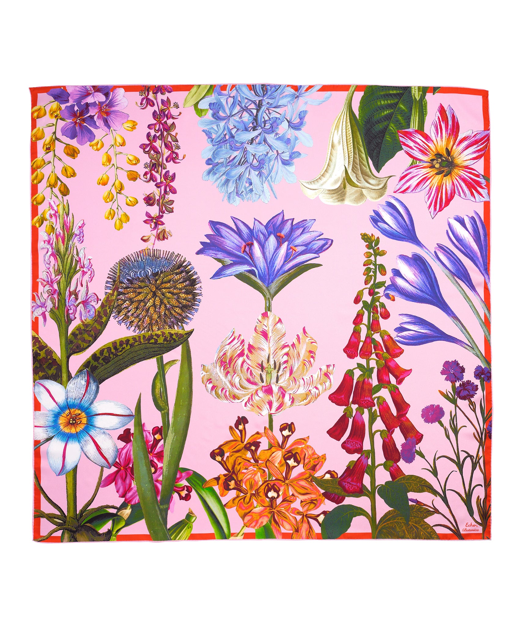 Botanica 35 Silk Square Scarf - Premium Fashion Accessory for Women, Elegant Floral Print Shawl - Perfect for Office, Party & Special Occasions
