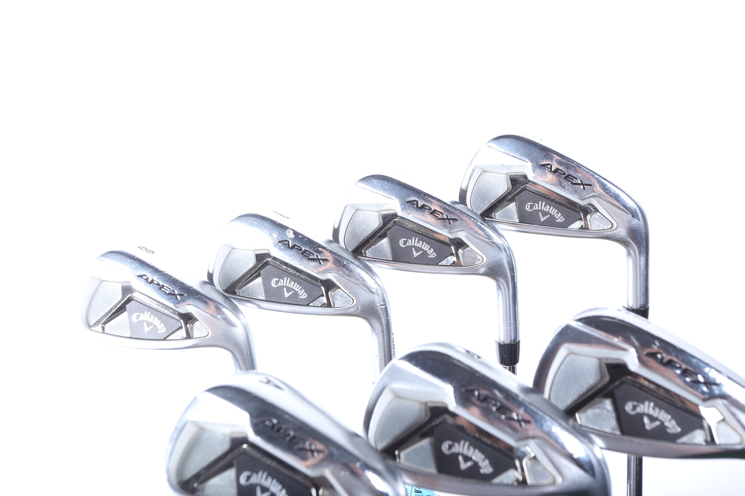Used Callaway Apex 21 Iron Set 5-AW Right Handed Stiff Flex Golf Clubs for Men - Perfect for Mid-Handicap Players on the Course