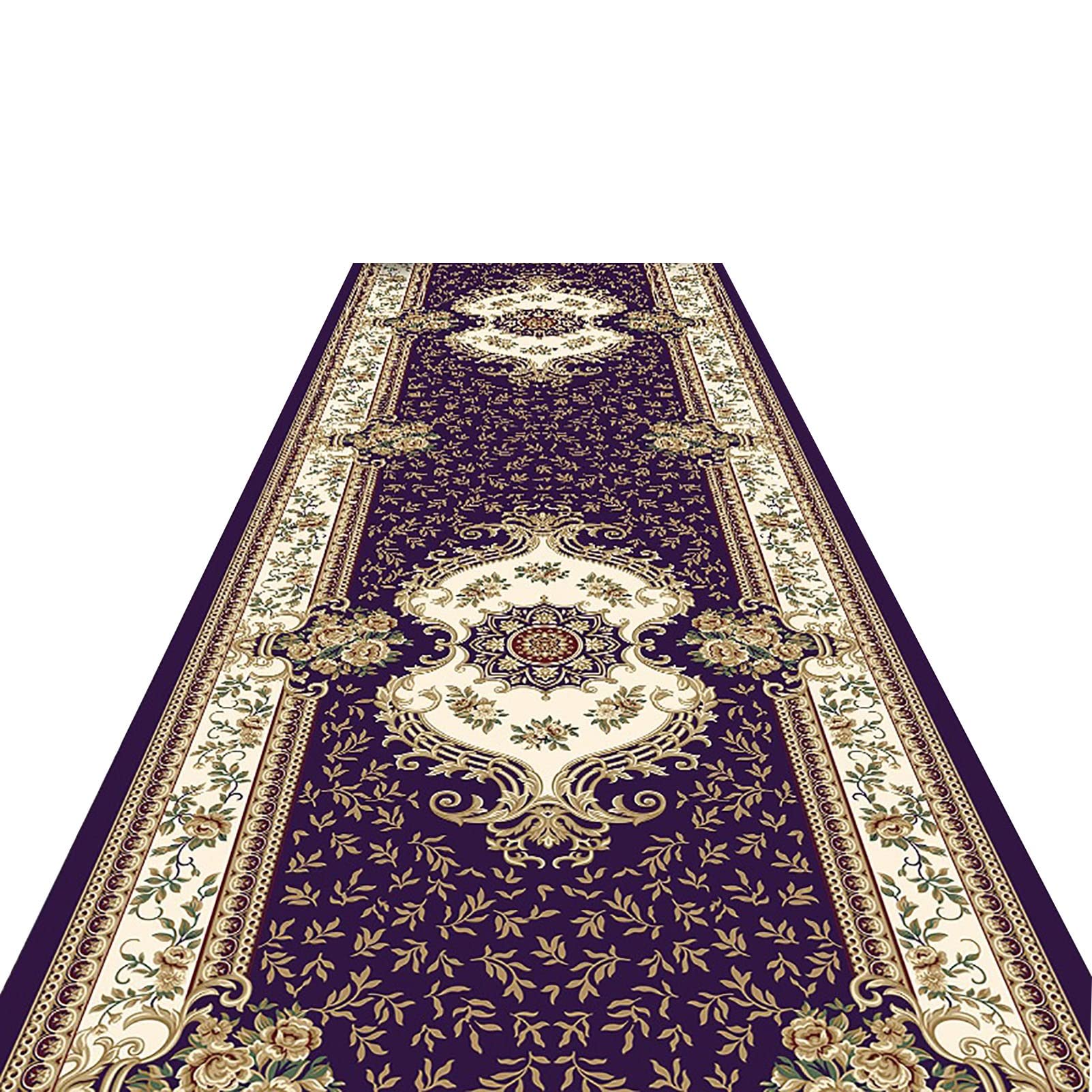 XLAQ Washable Floral Carpet Runner 2-4.3ft Wide by 13-26ft Long, Non-Slip Retro Style Area Rug, Machine Washable Floor Mat for Hallway, Stairs, Living Room, Bedroom (Size: 1X8m/3.3X26ft) - Perfect for Home Decor & High Traffic Areas