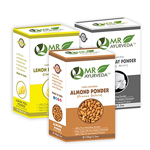 Almond Powder + Lemon Peel Powder + Kaolin Clay Powder