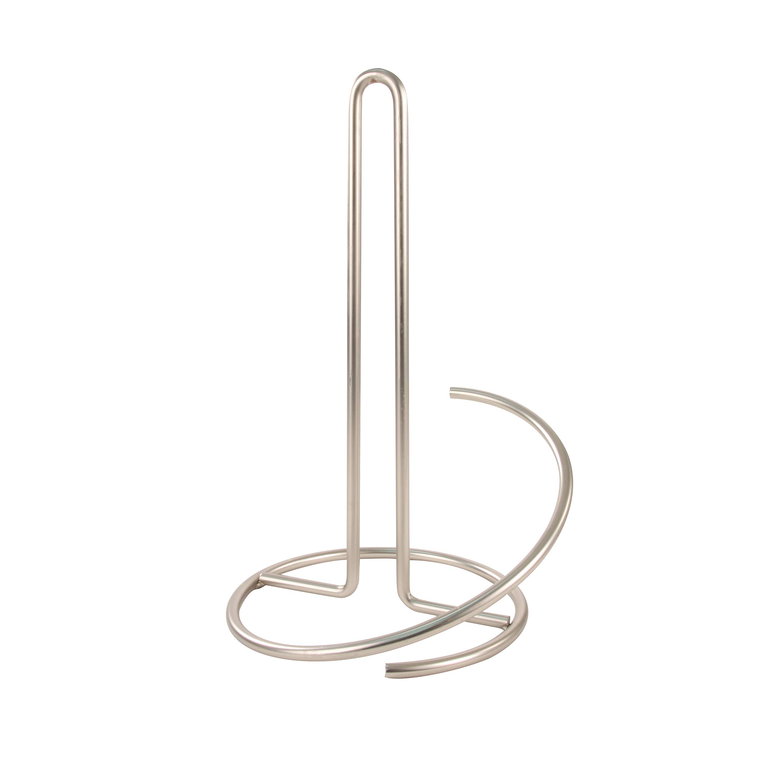 Premium Spectrum Euro Paper Towel Holder in Satin Nickel - Space-Saving Kitchen & Bathroom Organizer for Countertops, Pantry, Laundry Room, RV, and Small Apartments | Durable & Stylish Home Storage Solution