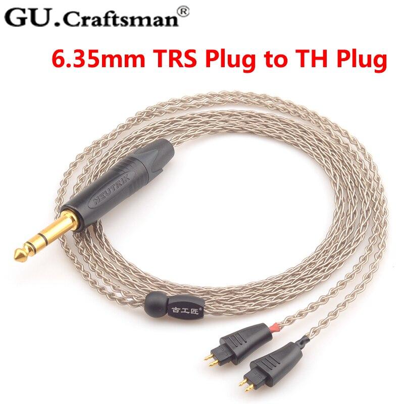 Premium GUCraftsman 6N Silver Upgrade Cable for TH610/TH900 MK2/TH909 Headphones - 2.5mm/4.4mm/XLR Balanced Connection - Perfect for Audiophiles & Studio Monitoring