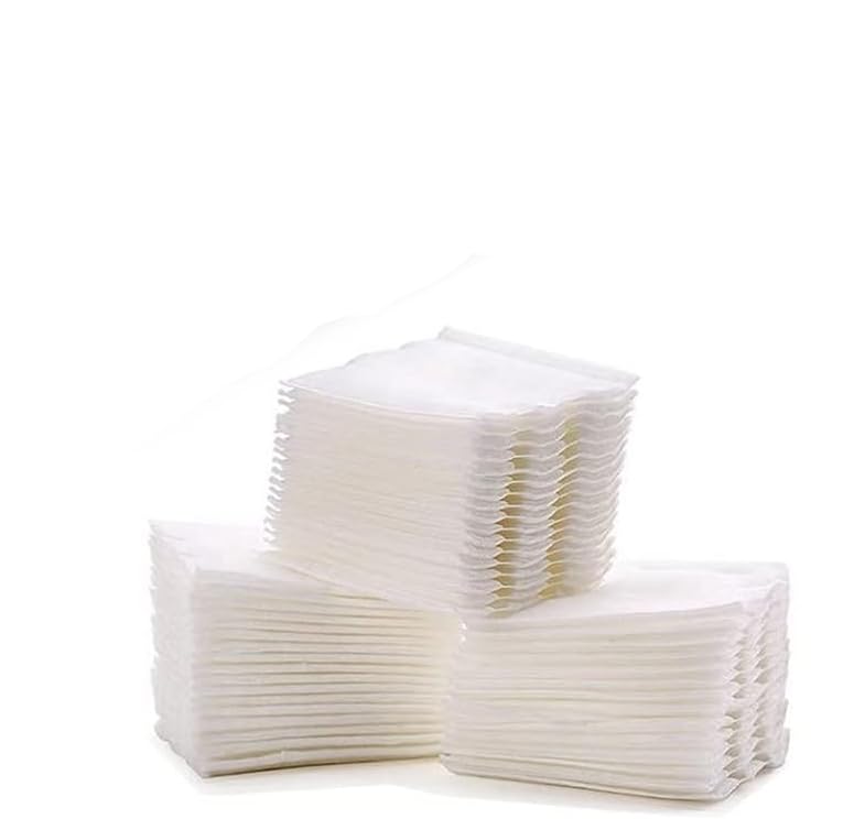 Natural Premium Square Cotton Pads for Makeup Removal - Double-Sided Water-Saving Soft Facial & Eye Makeup Remover Puffs (80 Count) - Gentle Skincare Tools for Daily Cleansing & Travel
