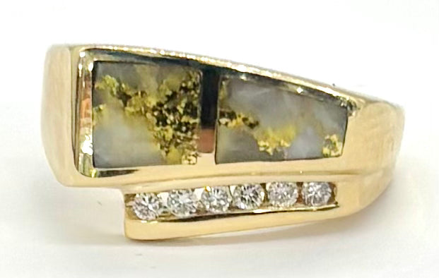 14K Gold Quartz and Diamond Ring for Women - Elegant Wedding, Engagement, Anniversary Jewelry Gift - Perfect for Special Occasions & Everyday Wear