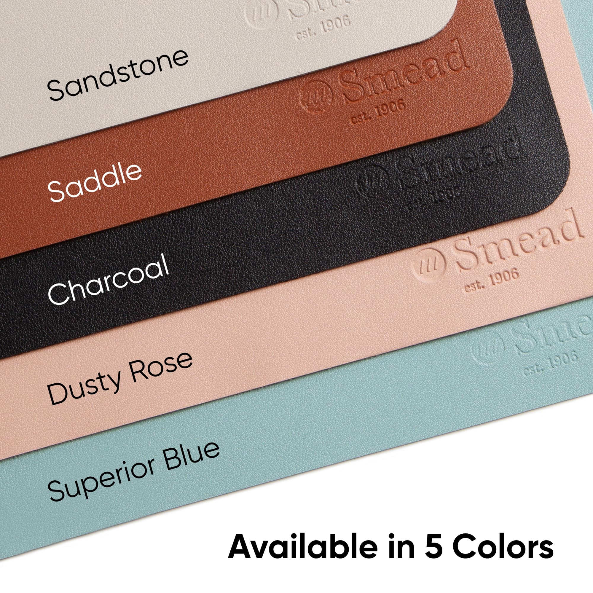 Smead Vegan Leather Desk Pad - Non-Slip Faux Suede Desk Mat 31.5