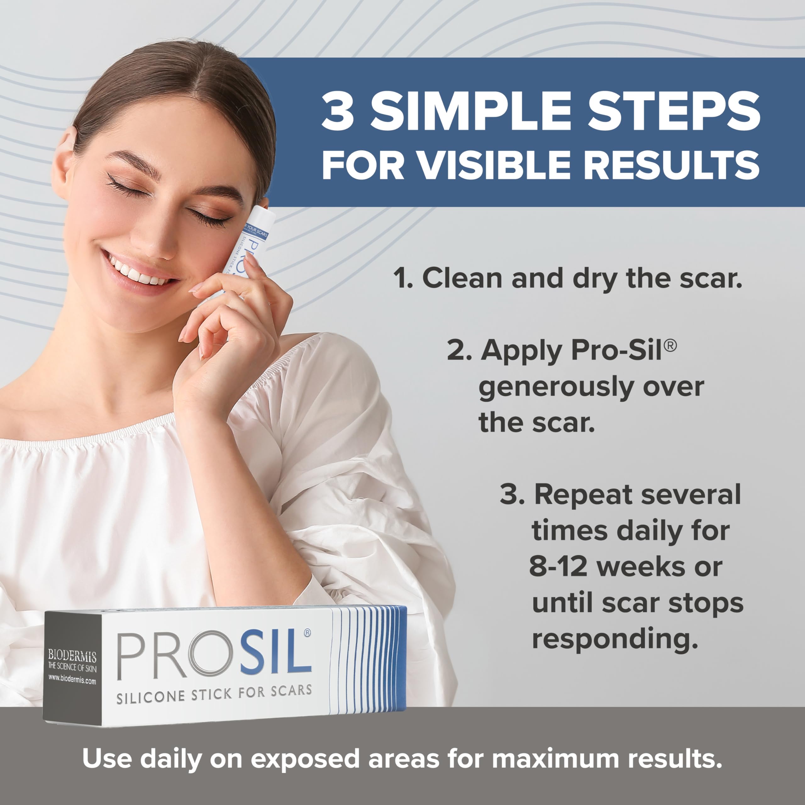 ProSIL Silicone Scar Stick - Effective Scar Treatment Gel for Surgical Scars, Acne, Burns & C-Sections | Safe for Kids, Men & Women | Medical-Grade Silicone Scar Therapy (17g) | Perfect for Post-Surgery Recovery & Daily Skin Care