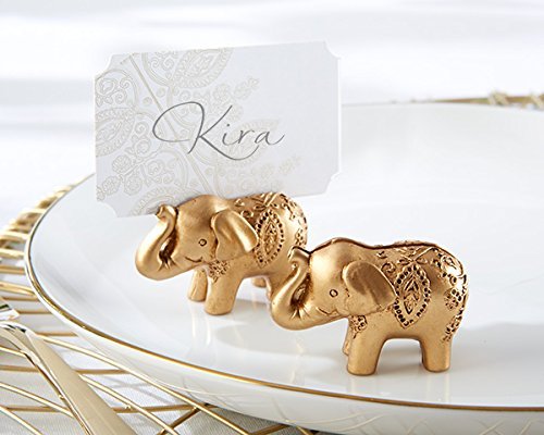 120 Pack Golden Elephant Place Card Holders - Elegant Wedding, Birthday Party, and Table Setting Decorations for Events and Celebrations