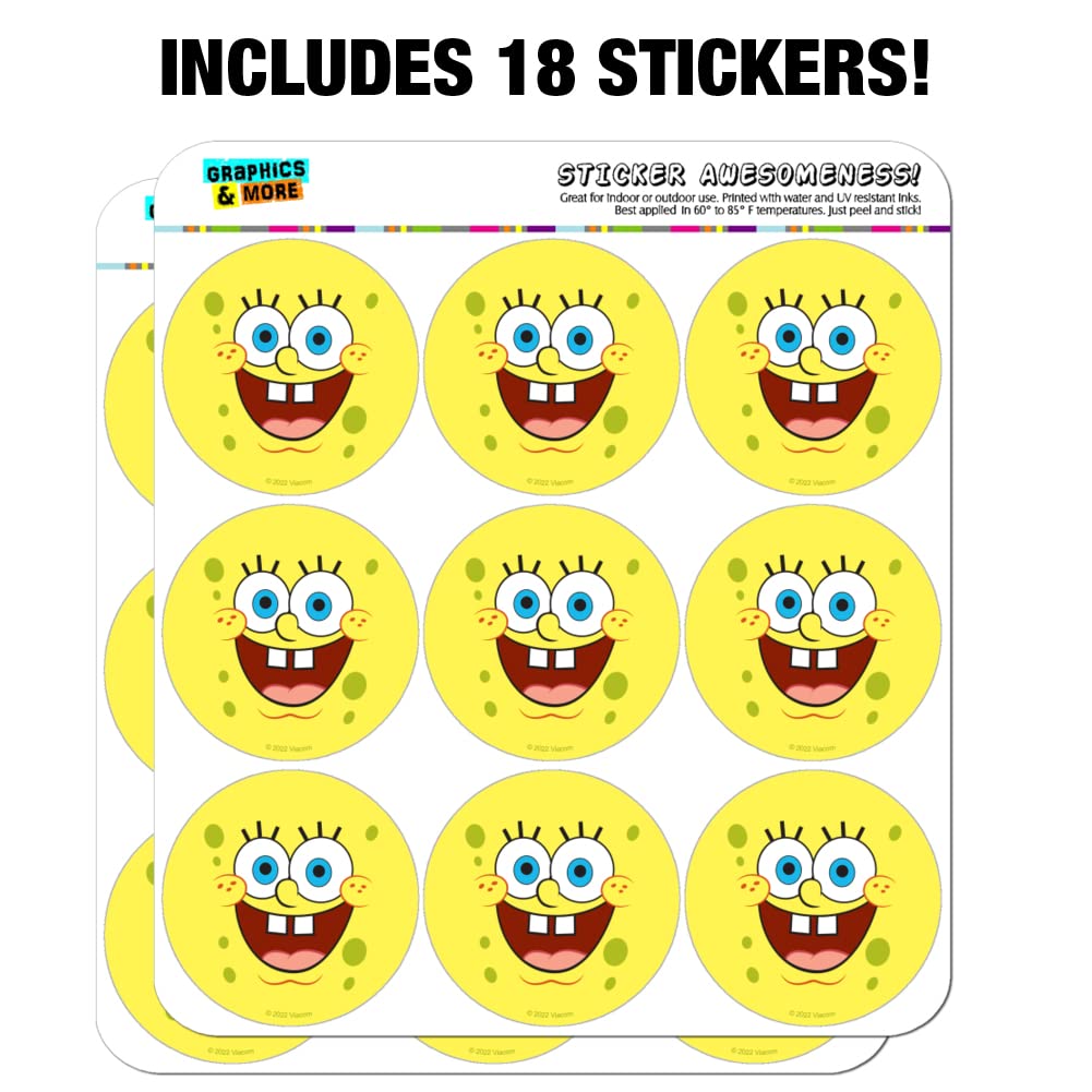 Spongebob Goofy Smile Face Planner Stickers - Fun Scrapbooking & Crafting Decals for Journals, Calendars, DIY Projects - Perfect for School, Office & Home Organization