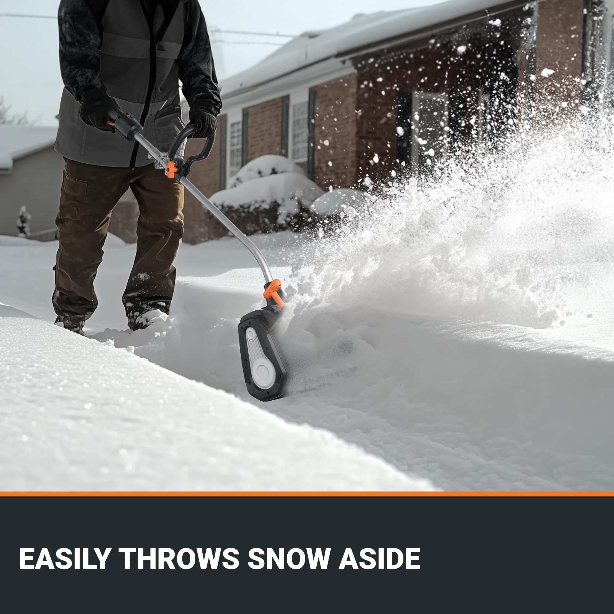WORX WG460 40V 12-Inch Cordless Electric Snow Shovel with Brushless Motor - 2 Speed Settings, Adjustable Front Handle, 4.0Ah Battery & Charger Included - Ideal for Clearing Driveways, Sidewalks & Small Areas (Up to 4-Car Driveway Capacity)