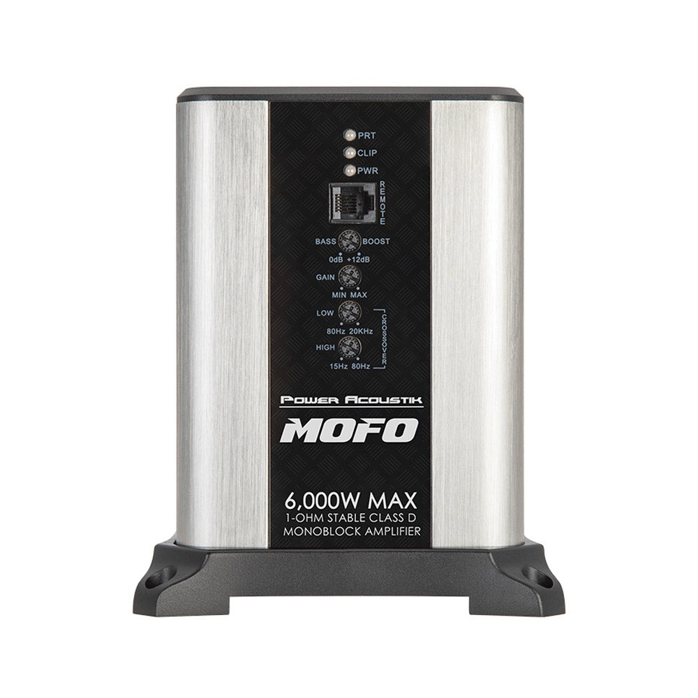 Power Acoustik MOFO1 6KD MOFO Series 6000W Monoblock Class D Car Amplifier - High Power Bass Boost for Car Audio Systems, Subwoofers & Truck Stereo Upgrades