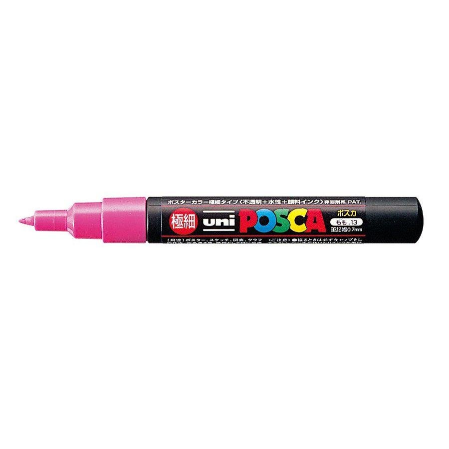 Mitsubishi Uni Posca Water-Based Paint Marker Set - Extra Fine Tip, 12 Vibrant Colors (PC-1M12C) - Perfect for DIY Crafts, Sketching, and Art Projects
