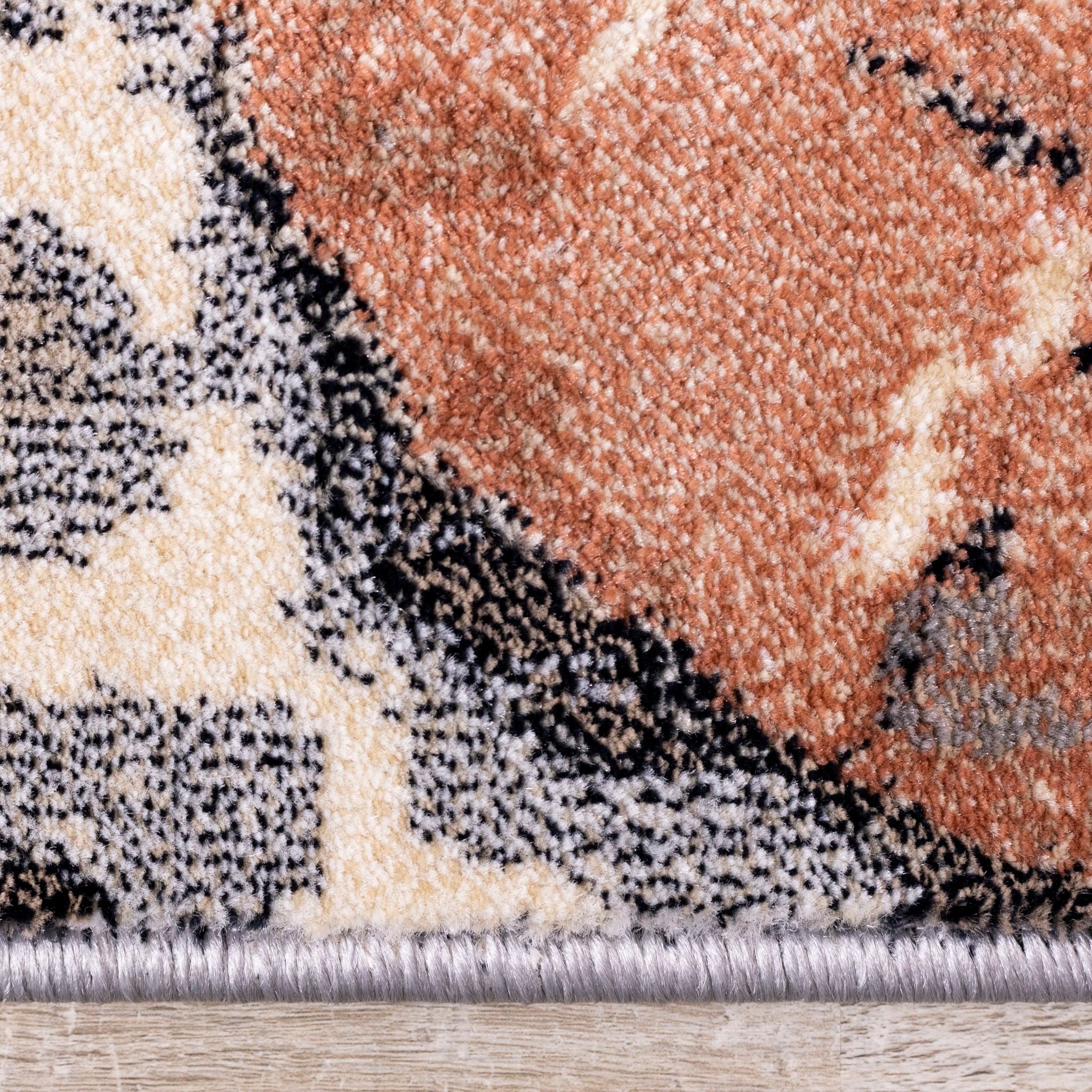 Stylish Abbey Area Rug 6x9 Feet - Soft Non-Slip Living Room Rug for Home Decor, Bedroom, Office - Modern Floral Design for Cozy Spaces
