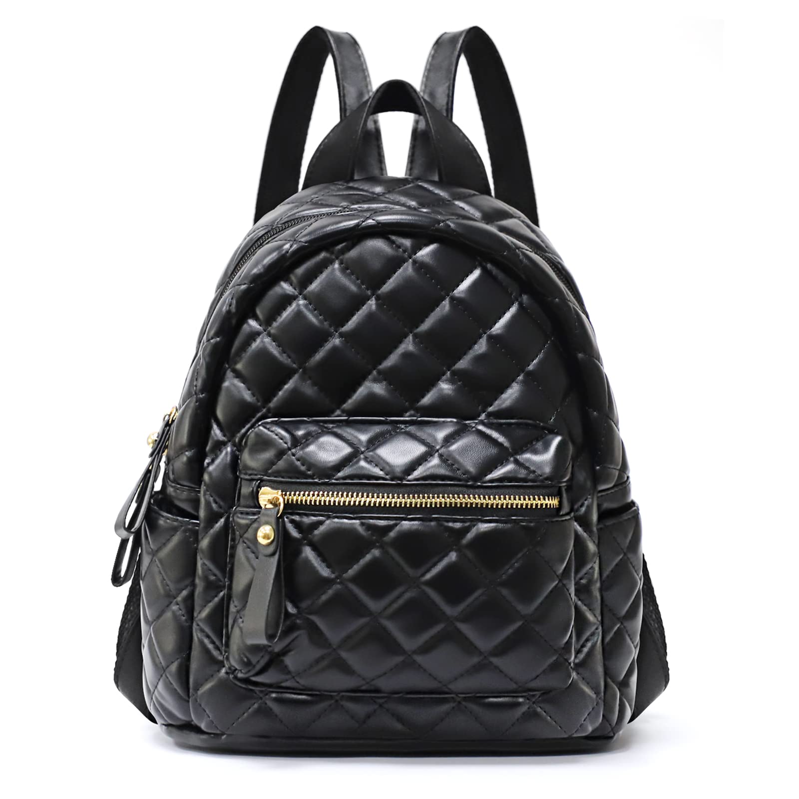 Mini Backpack for Women & Teen Girls - Small Quilted PU Leather Purse Backpack, Fashion Bookbag in Black - Perfect for School, Travel & Daily Use