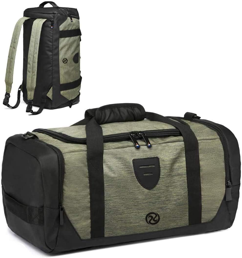 Waterproof Gym Duffle Backpack for Men & Women - Sports Travel Duffel Bag with Shoe Compartment | Perfect for Workout, Weekend Trips & Overnight Travel (Green)