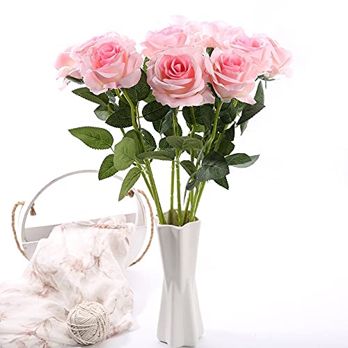 50pcs Artificial Roses - Milky White Dried Flowers for Wedding Bouquet, Bridal Shower, Anniversary, Valentine's Day, Birthday Party Decorations - Perfect for Centerpieces, Wedding Car Decor, Home & Event Floral Arrangements