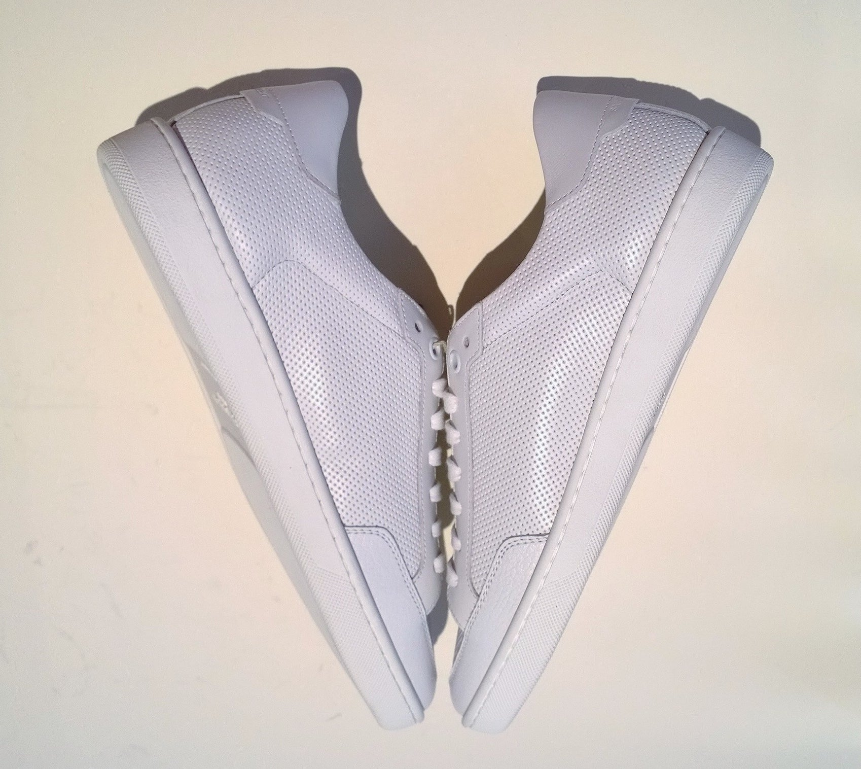 Saint Laurent SL/10 Court Classic White Leather Perforated Sneakers - New in Box | Luxury Fashion Sneakers for Men & Women | Perfect for Casual Wear, Office & Night Out