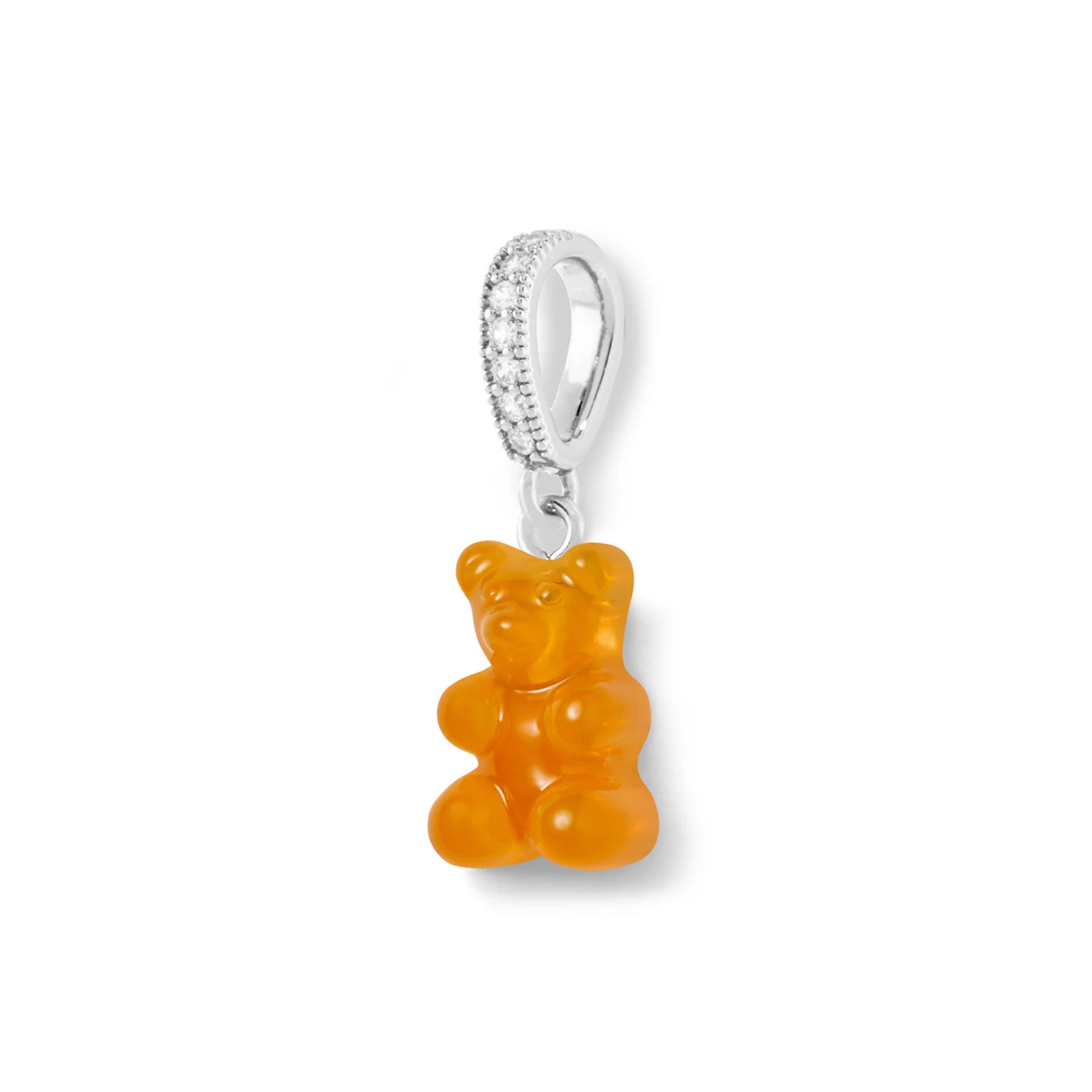 Vintage Bear Translucent Crystal Pendant Necklace with Pave Silver Connector - Perfect for Gifts, Parties, and Everyday Elegant Wear