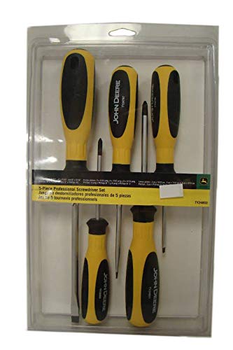 John Deere 5-Piece Professional Screwdriver Set - TY24803 | Durable Hand Tools for Home Repair, Automotive & DIY Projects