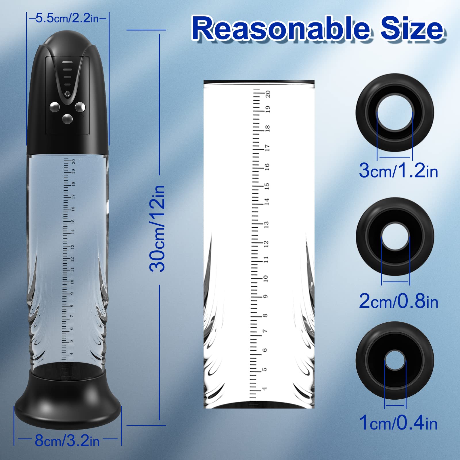 Electric Penis Pump for Men - Automatic Vacuum Enlargement Stimulator with 4 Suction Modes, Adult Male Enhancement Device - Perfect for Couples Play & Solo Pleasure