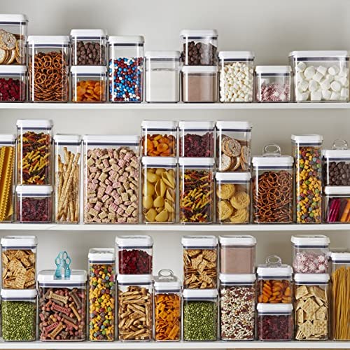 4-Pack Square BPA-Free Plastic Food Storage Containers for Pantry, Kitchen & Meal Prep - Airtight Lids for Freshness & Organization - Perfect for Leftovers, Snacks & Dry Goods