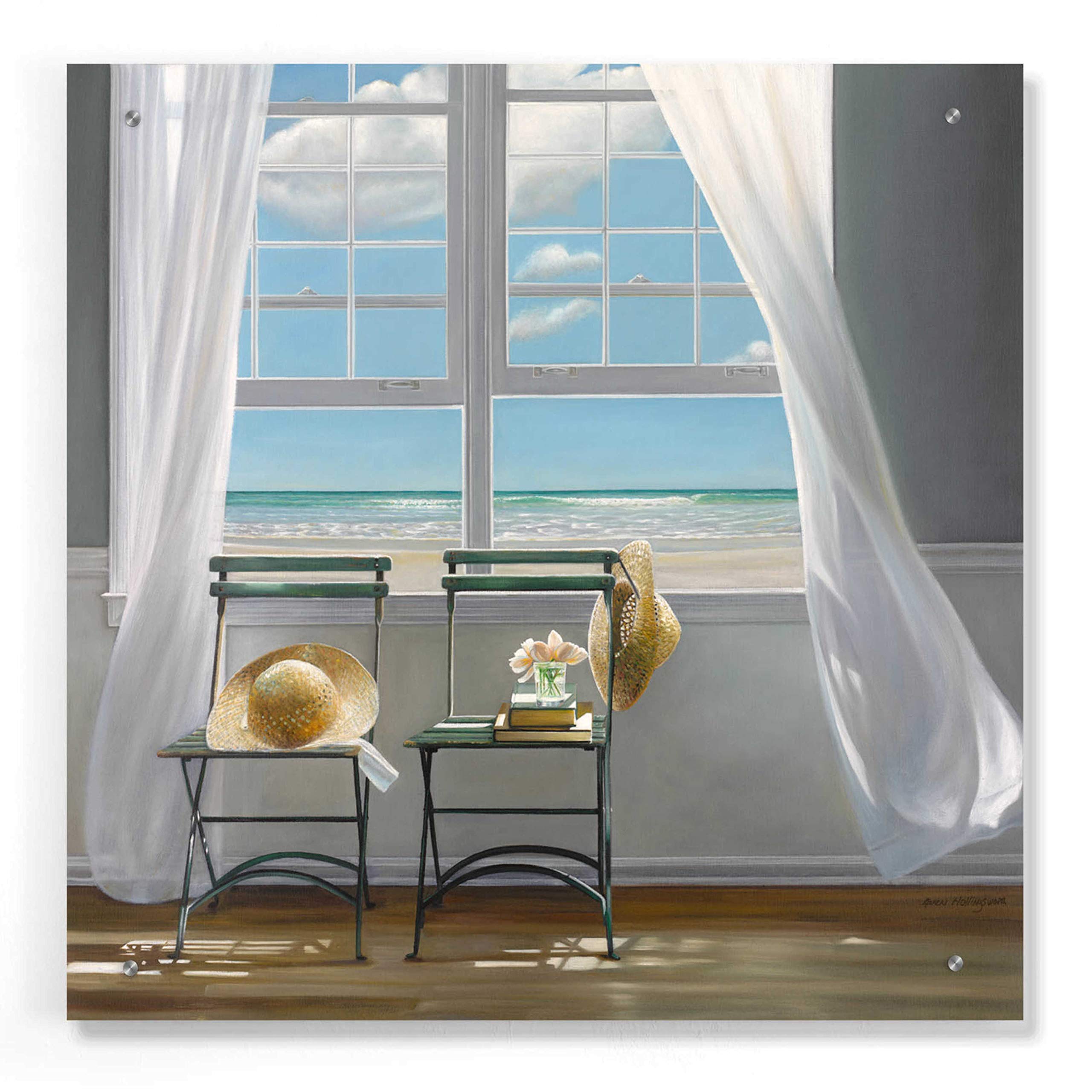 Karen Hollingsworth 'Slow Motion' Graffiti Wall Art - 24x24 Inch Acrylic Canvas Painting for Modern Living Room & Bedroom Decor