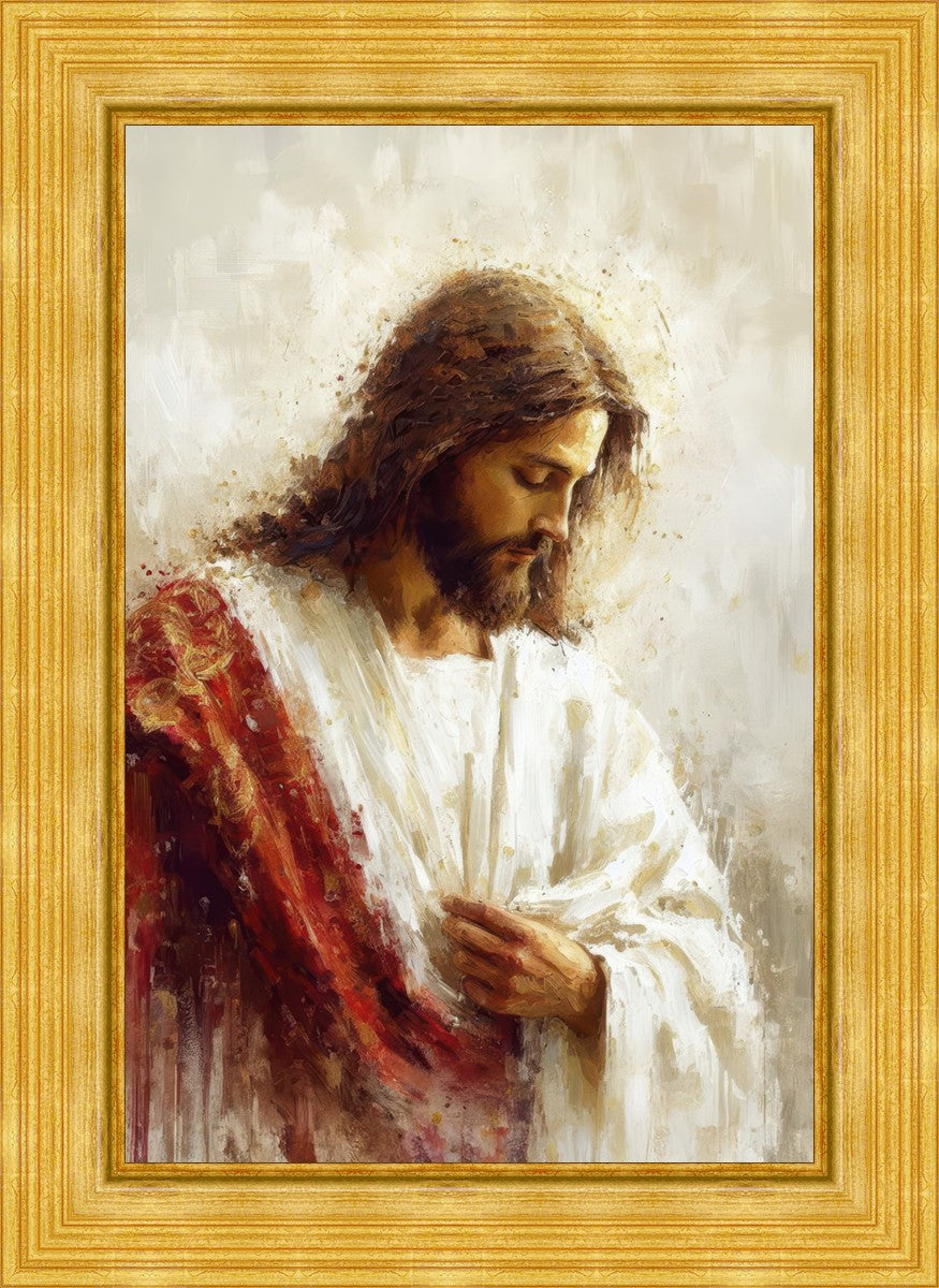 Jesus Christ in Red Robes - Religious Wall Art for Home & Church Decor - Perfect for Prayer Rooms, Sunday Schools & Christian Gifts