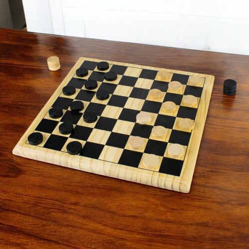 Premium Classic Checkers Set - Natural Wood Board Game for Adults & Kids - Perfect for Family Game Nights, Travel & Indoor Entertainment